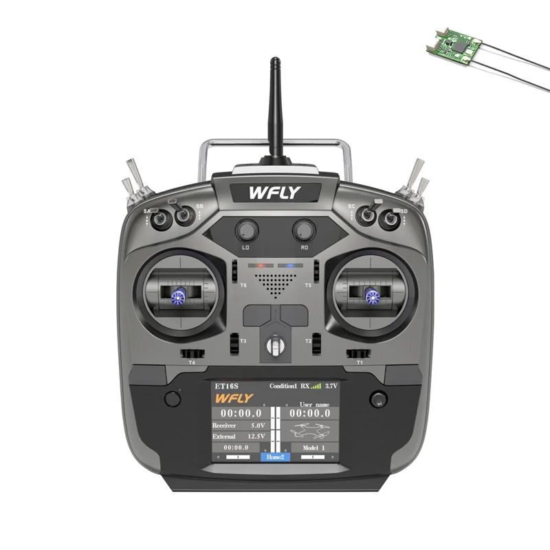 WFLY ET16S RC Radio 16 Channel RC Tranmitter Hall Gimbals FPV Radio Transmitter RF201S RX TBS CRSF RC Drone Radio Long Range