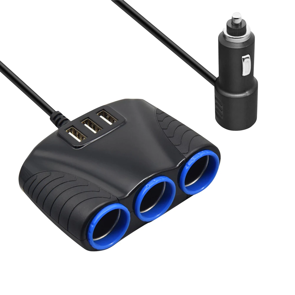 3 способа прикуривателя Разветвитель 5 В 3 USB зарядное устройство адаптер питания автомобиля TD326