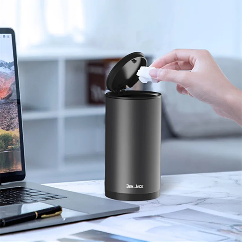 Car Trash Can Alloy Garbage Can Car Dustbin Waste Rubbish Bin Storage Holder Bag Interior Accessories With Garbage Bag