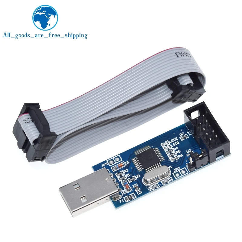 1 комплект USBASP USBISP AVR программист USB ATMEGA8 ATMEGA128 ATtiny/CAN/PWM 10Pin провод модуль DIY + до 6 Pin