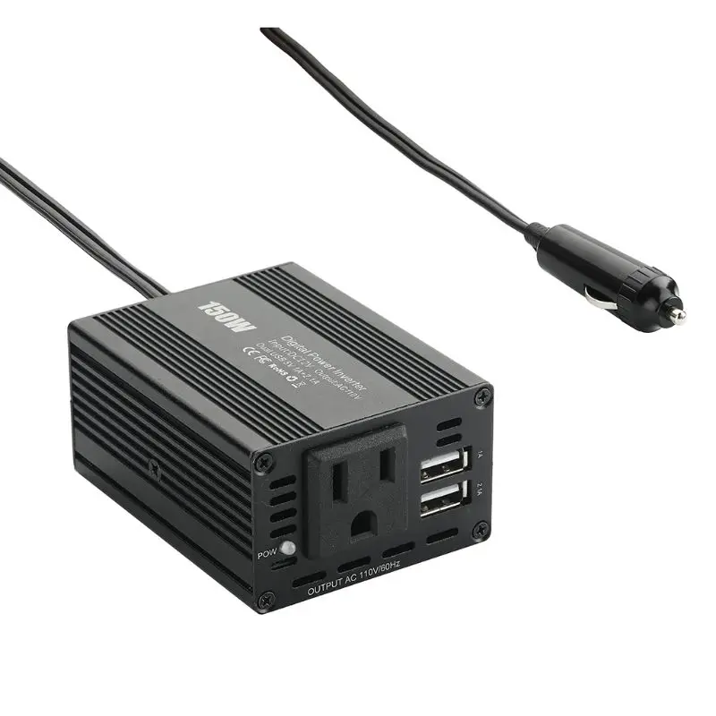 150 Вт автомобильный инвертор питания двойной USB 3.1A 12 В до 100 в розетка конвертер автомобильное зарядное устройство адаптер