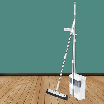

Broom And Dustpan Set 180 Degree Rotary Broom And Foldable Upright Standing Dustpan Household Floor Cleaning Set