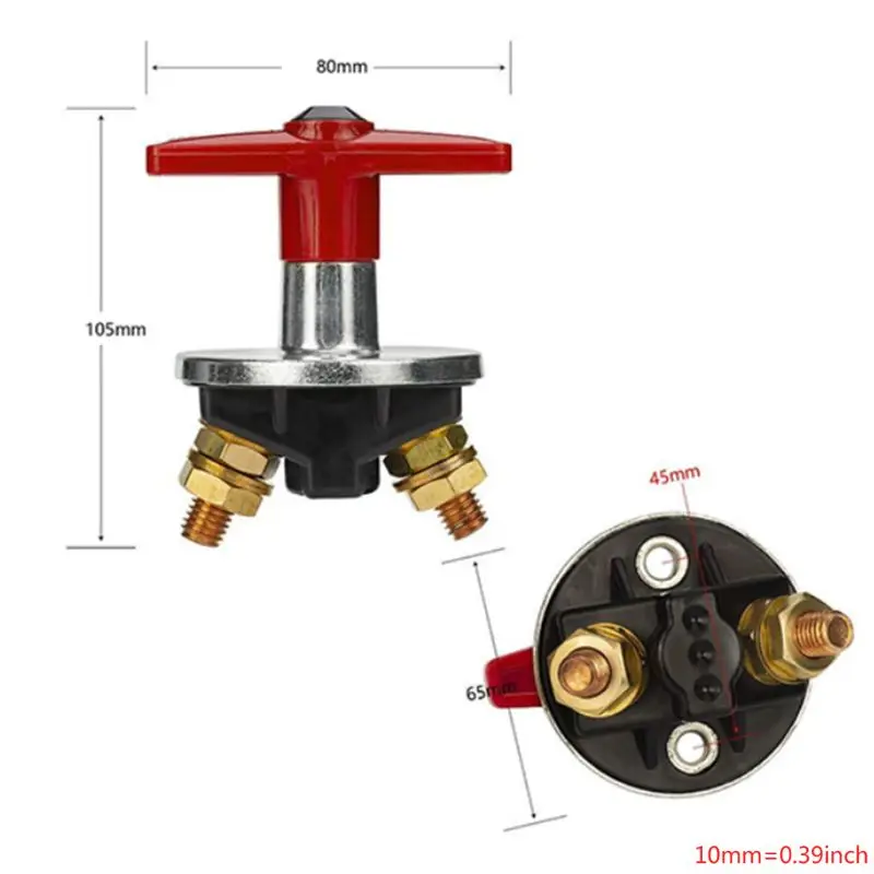 Battery Disconnect Kill Cut Off Cutoff Switch Car Boat Truck Brass Terminal 300A