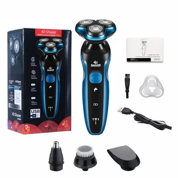 

Multifunction Waterproof Shaver Men's Electric Shaving Machine 4D Floating Razor Head USB Charging 4 In 1 Nose Beard Trimmer 35D