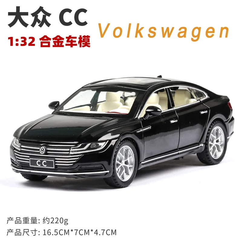 1/32 весы Volkswagen CC литой под давлением сплав оттяните назад автомобиль коллекционная игрушка Подарки для детей - Цвет: Черный