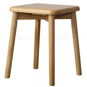 

Nordic solid wood small square stool environmentally friendly home simple space-saving removable and washable Japanese-style sof