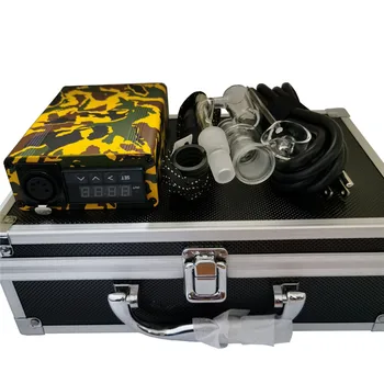 

Best Quartz Enail Dab Kit Electric Dab Rig Wax Pen Yellow Camouflage PID Controller with Heater Coil Quartz Nail for Glass Bongs