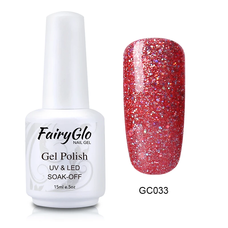 FairyGlo 15 мл Dimond Bling гель для ногтей УФ светодиодный Гель-лак-эмаль для ногтей краска для ногтей Гель-лак Полуперманентная блестящая краска гель лак для ногтей Чернила - Цвет: GC033