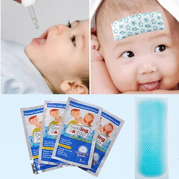 

5bags Cooling Patches Baby Fever Down Plaster Migraine Headache Pad Lower Temperature Ice Gel Polymer Hydrogel