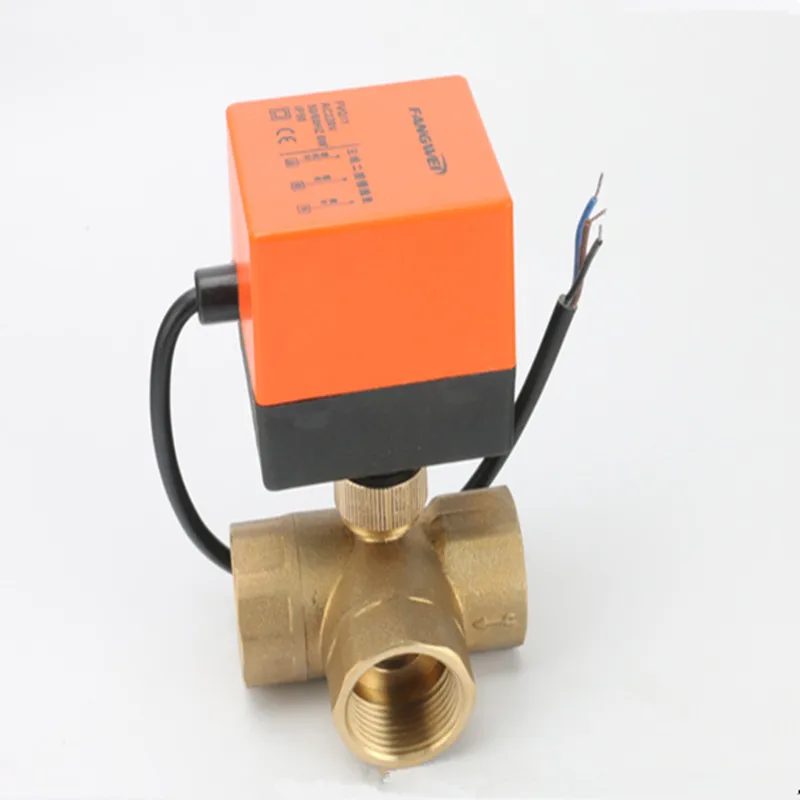 DN15/DN20/DN25 Электрический моторизованный шаровой кран из латуни DN20 AC 220 В 2 Way 3