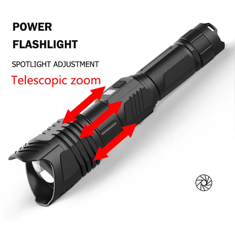 XHP90 LED Torch Flashlight Light Rechargeable 18650 Lamp Ultra Bright LCD Design 22x6x3.5CM Lanterna 40NOV2527