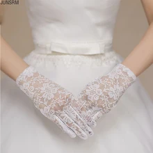 Короткие кружевные свадебные перчатки, полный палец, перчатки для вождения на открытом воздухе, Вечерние перчатки для вождения