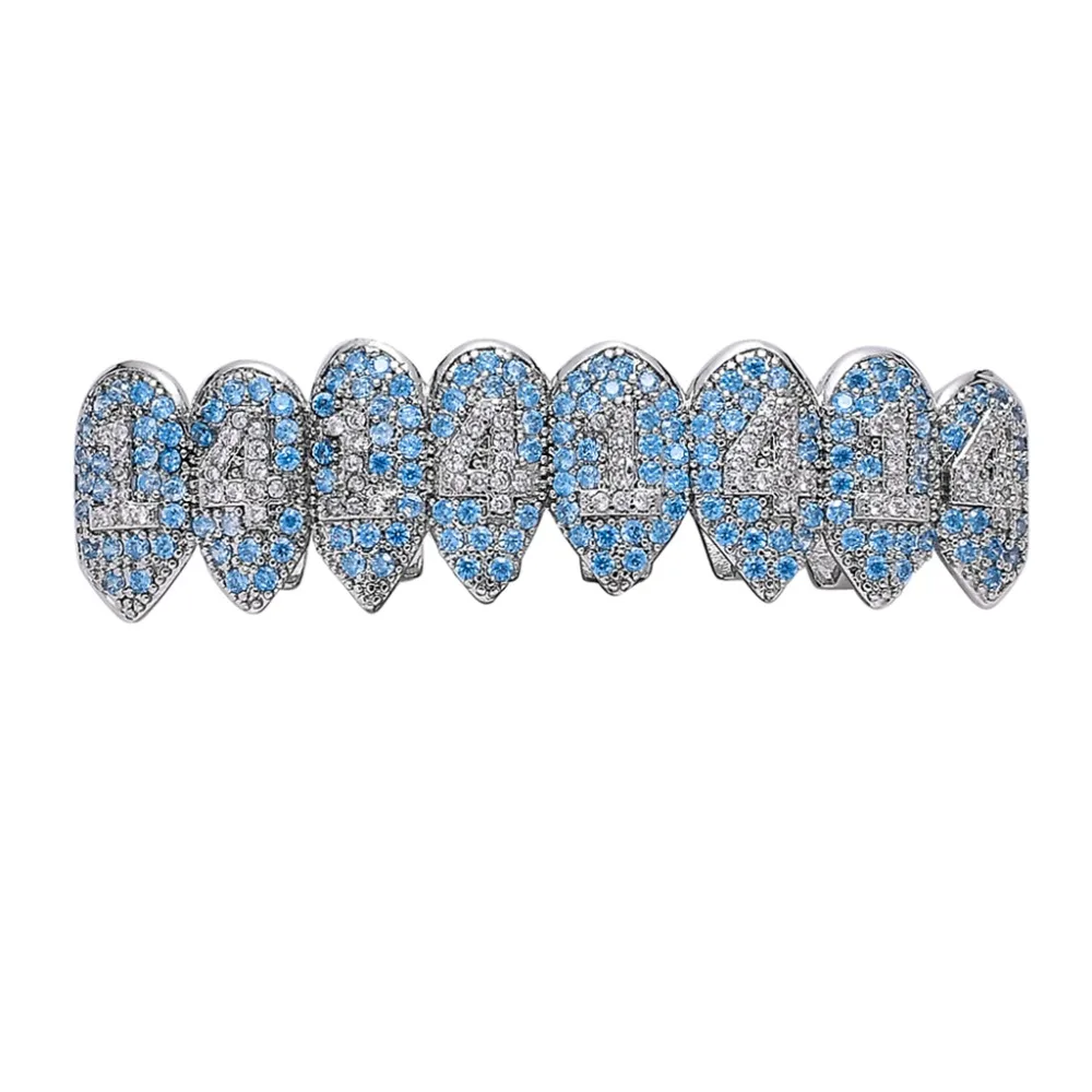 Новинка 1414 GRILLZ подтяжки для Хэллоуина восемь зубов Клыки Вампира Циркон хип-хоп подтяжки