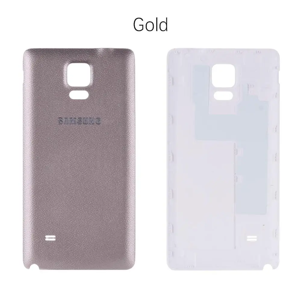 Задняя крышка батарейного отсека для samsung Galaxy Note 4 Nota 4 N910F N910V N910C N910I задняя крышка корпуса батарейного отсека Запасные части - Цвет: Gold