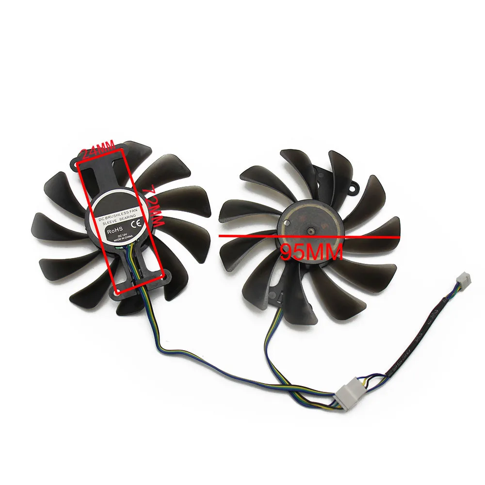 2 шт./лот GTX1070 GTX1070Ti GTX1080 вентилятор для KFA2 GALAXY GeForce GTX 1070 1070Ti 1080 EXOC SNPR Графика охлаждения запасная крыльчатка