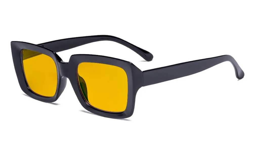 DS9107 очки с синими блокирующими линзами с оранжевым тонированным фильтром для сна-большие квадратные компьютерные очки для женщин