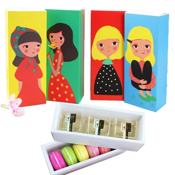 

Cute Macaron Cake Packaging Gift Box Beautiful Girl Biscuit Chocolate Cake Candy Decoration Paper Box Baking Food Packaging Box