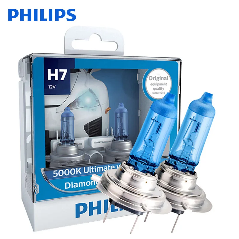 Philips H7 12V 55W Кристальное видение 4300K яркий белый свет Галогенные лампы