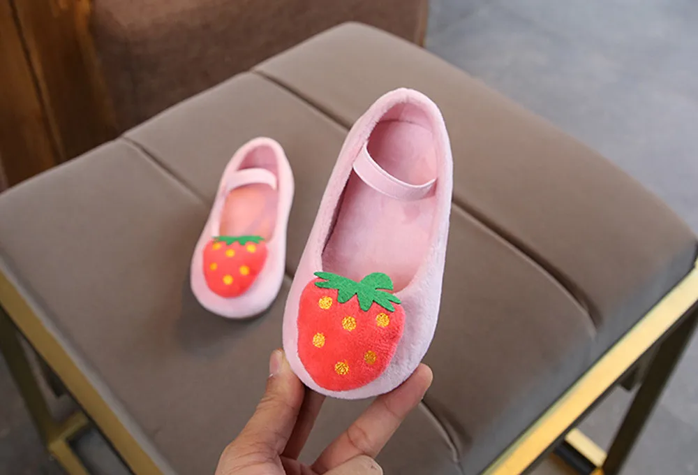 child baby girls sneakers Autumn/Spring Kids Baby Infant Girls Autumn Winter Strawberry Sweet Princess Shoes Sneakers#4es