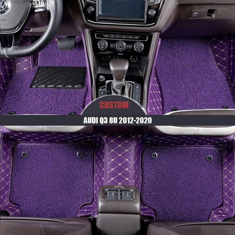 Кожаные автомобильные коврики на заказ для Audi Q3 8U 2012- Автомобильный Ковер аксессуары для автомобиля
