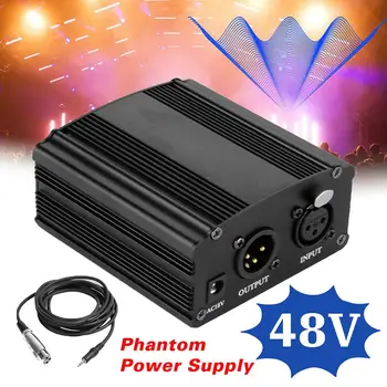 

48V USB 1 Channel Power Supply with Adapter Cable Microphone Cable for Mini Condenser Microphone Recording Equipment Adapter Cab