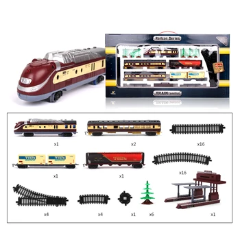 

1:87 Children Electric Simulation Train Track Toy Set Sand Table Scene Railcar Series Toy Gift-Modern/Classical Basic Version XL