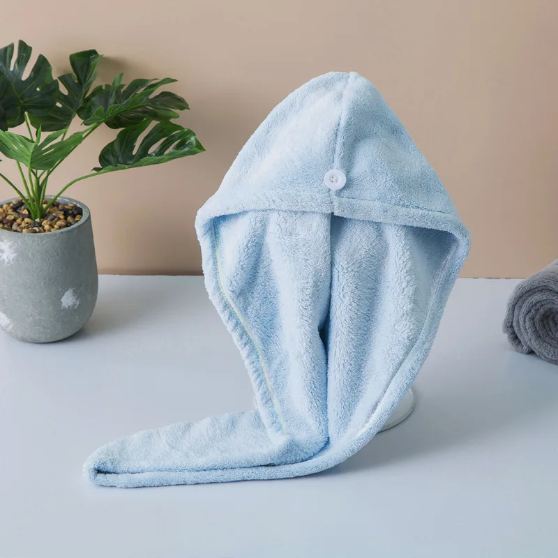 Light Blue Волшебное быстросохнущее полотенце из микрофибры для волос 25 см x 65 см, банная обертка, шапка, быстрая Шапка-тюрбан, сухая - Цвет: Light Blue