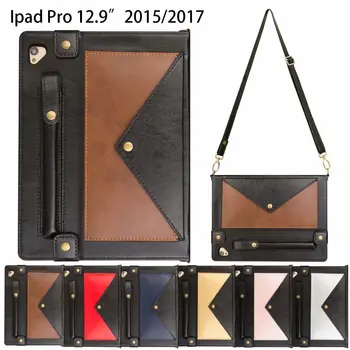 

Leather Case Cover For iPad Pro 12.9" 2017 2015 Smart Cover Back Protective for ipad 12.9 inch 2015 Screen Guard with Pen Holder