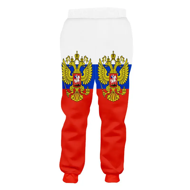 Russian flag Joggers Trousers Men Women Fashion 3D Golden Eagle printed Casual Sweatpants Unisex Custom Sports Jogger Pants