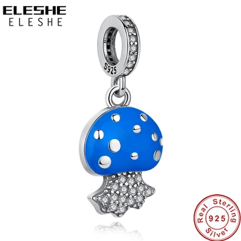 

ELESHE Ocean Animal Charm 925 Sterling Silver Cute Jellyfish Dangle Charm Fit Original Bracelet Necklace For Women DIY Jewelry