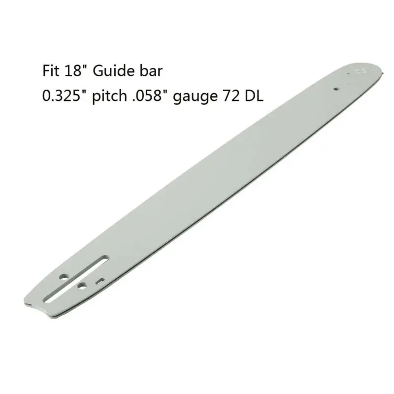

18inch Guide Bar Chain Chainsaw Parts Accessories Semi Chisel Chains 0.325" .058" Guage 72DL For 62CC 58CC 52CC Chainsaws