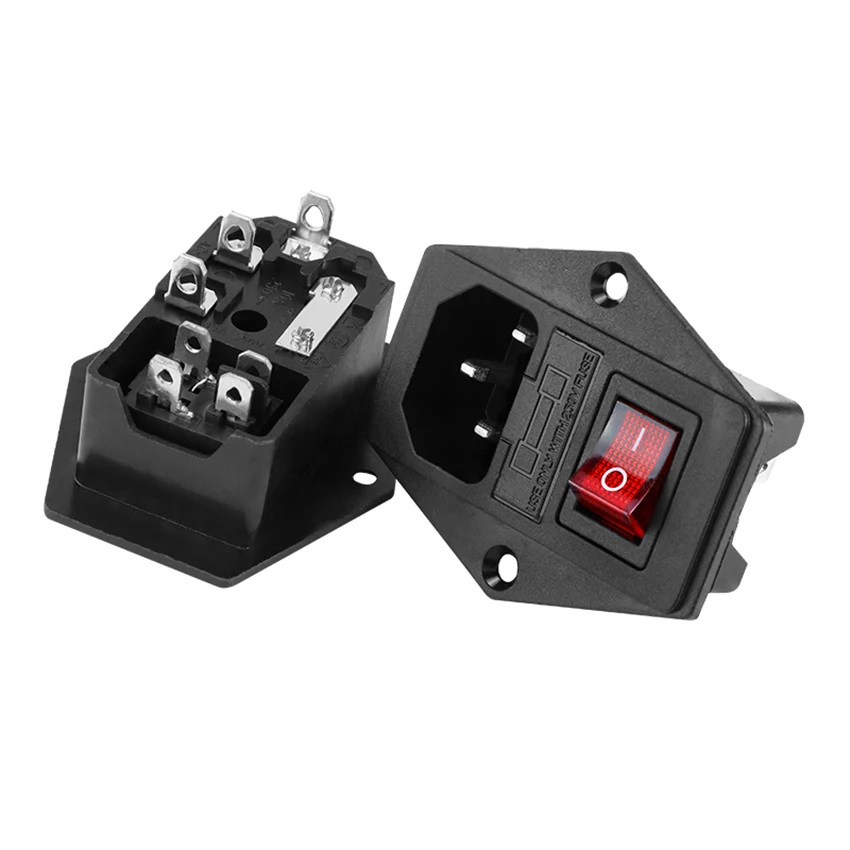 Разъем питания переменного тока IEC 320 3-контактный 10A 250V зарядное устройство с