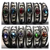 MixMax 12pcs/set 12 Constellations Luminous Handmade Leather Bracelets Snaps Bangles Jewelry Glow in the dark 1