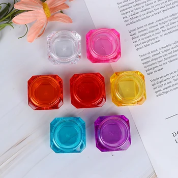 

10Pcs/set 3g/5g Plastic Pot Jars Empty Cosmetic Container With Lid For Creams Sample Make-up Storage 7 Colors