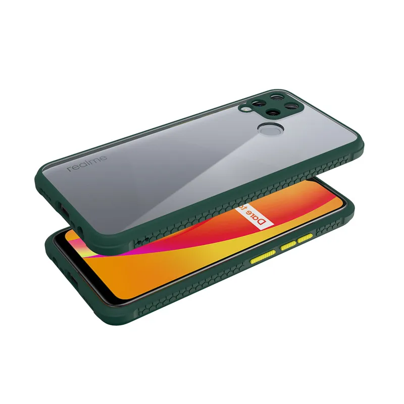 For OPPO Realme C11 C12 C15 Case Luxury Armor Silicone Bumper Phone Case for Realme 5 5i 6i 5S 6 Pro A5 A9 2020 Cover