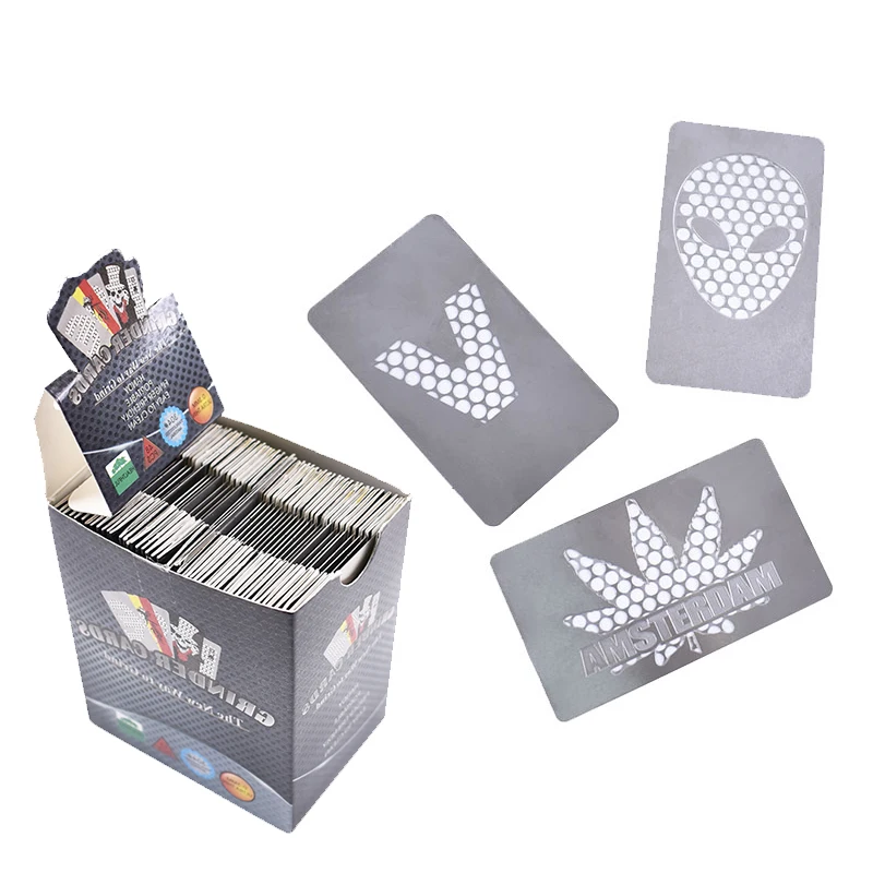 High Quality Tobacco Grinder Card Stainless Steel Accessories Manual Machine Metal Weed Crusher Pocket Portable Card