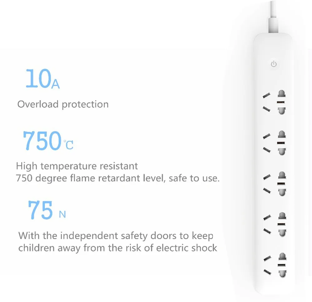 Xiaomi WI-FI умная розетка разъем бытовой кабель-удлинитель для Мощность доска 3/5/6/8 отверстий usb-кабель для быстрой зарядки 2500 Вт 10A 250V