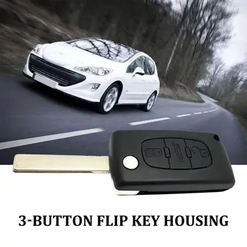

3-Button Flip Key Housing For Peugeot 207 307 407 308 With 3 Button Car Key Protective Cases Car Accessories