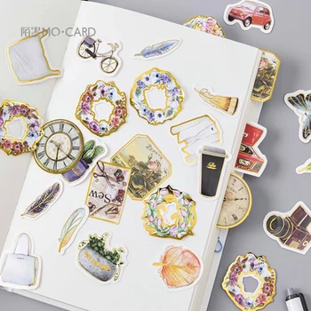 

20pack/lot Vintage Hot Stamping Stickers Life Style Stickers Label Papelaria Criativa School Offices Supplies
