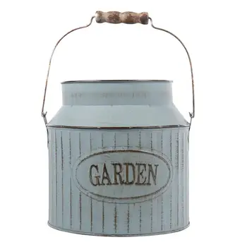 

1 Pc Flowers Container Flower Pot Plant Pot Antique Vintage Decorative Tinplate Flower Vase Bonsai Pot Plant Bucket For Garden