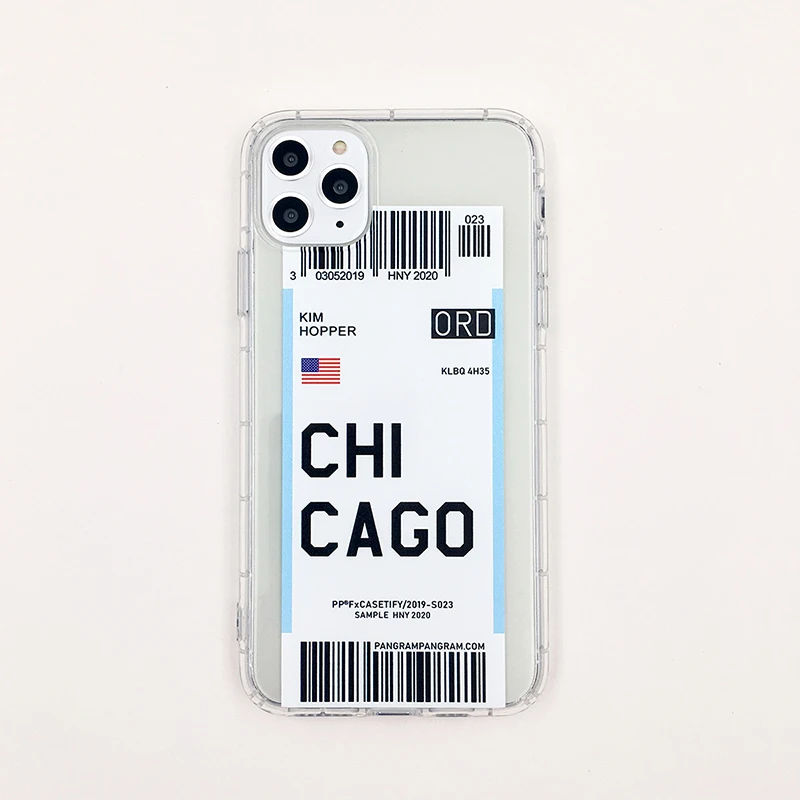 Chicago Милый ins Funny Bar Label World ticke чехол для телефона для iphone XS MAX XR X 7 6 8 plus 11 11Pro MAX прозрачный мягкий кремний TPU задняя крышка - Цвет: Chicago
