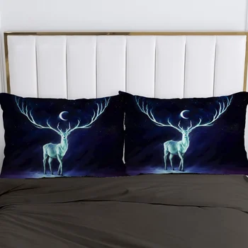 

2pc Pillow Case Pillowcase 50x70 50x75 50x80 50x90 80x80 70x70 Decorative Pillow Cover Dream Animal elk Bedding