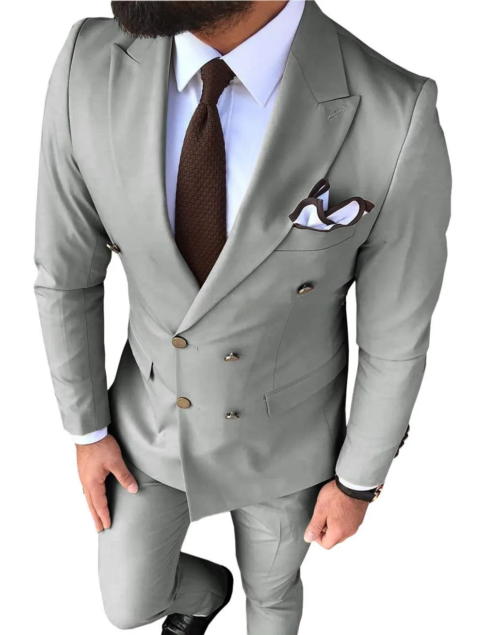Темно Grenn двубортные костюмы модные мужские костюмы высокое качество Custome Homme Terno Slim Fit Masculino красивый(куртка+ брюки - Цвет: as picture