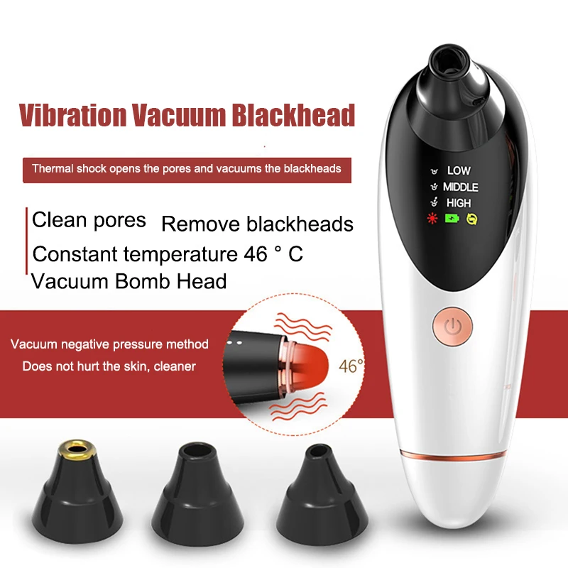 Vacuum Face Nose Pore Cleaner Electric Blackhead Remover Skin Care Hot Compress Pore Suction Tool Acne Pimple Removal Machine