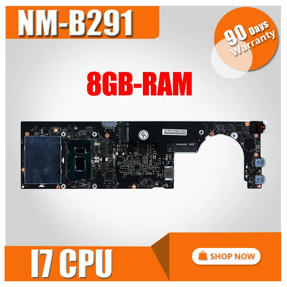 NM-B291 материнская плата для ноутбука lenovo YOGA 920-13IKB оригинальная материнская плата 8Гб-RAM I7-8550U