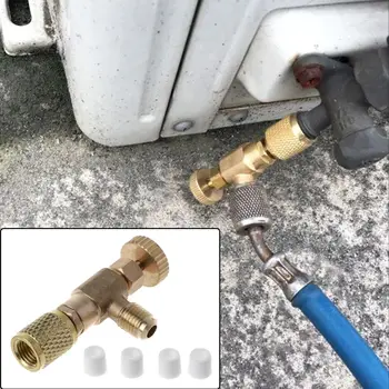 

R22 Air Conditioning Safety Valve Fluoride Charging Quick Coupler Connector Adapters 1/4" Inch Male/Female Thread Refrigeration