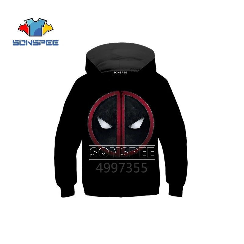 SONSPEE/толстовка с 3D принтом Дэдпул супергероев Marvel 2; повседневные толстовки для мальчиков и девочек-подростков; уличная толстовка с капюшоном; забавная одежда; Z15