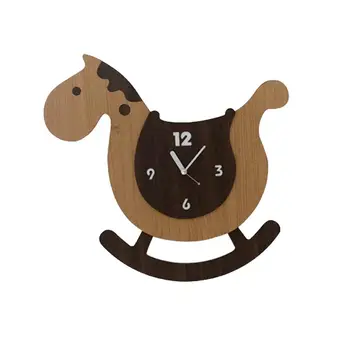 

1PC Cartoon Lovely Creative Rocking Horse Swing Wall Clock Hanging Clock Silent Clock for Office Kid's Room Living Room Bedroom