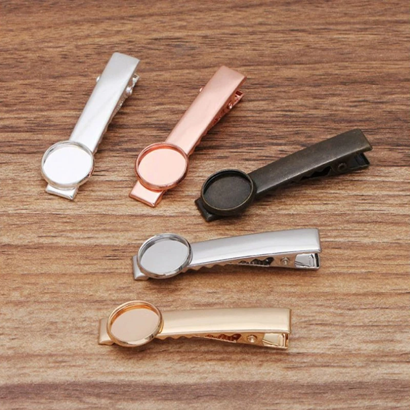 

10pcs Fit 12mm Hairpins Blank Settings Hair Snap Clip For DIY Making Accessories