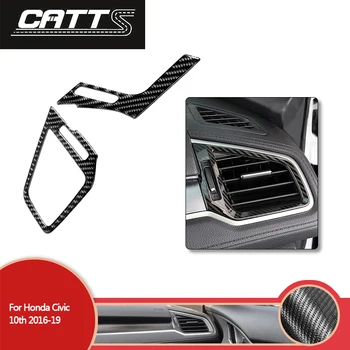 

Car Interior Carbon Fiber Sticker Side Air Vent Outlet Trim Cover Decoration For Honda Civic 10th 2016-2019 Accessories